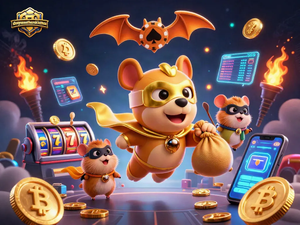sissyssouthernkitchen users spin slots as a superhero dog flies with coins in a vibrant casino atmosphere